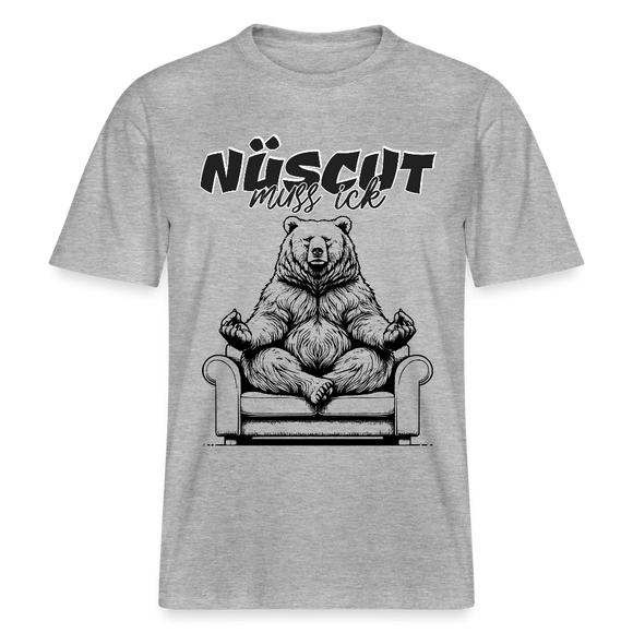 NÜSCHT MUSS ICK-Relaxed Fit Unisex Bio-T-Shirt - Grau meliert