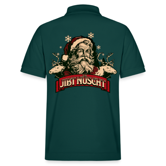 JIBT NÜSCHT zu Weihnachten-Unisex Bio-Poloshirt backprint - Glasiertes Grün