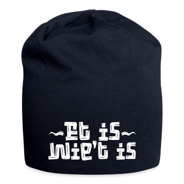 Berliner Spruch-ET IS WIE'T IS-Jersey-Beanie - French Navy