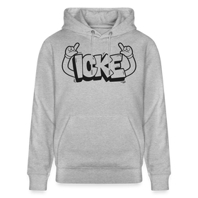 ICKE-Unisex Bio-Hoodie mit Berliner Schnauze - Grau meliert