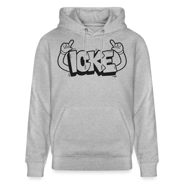 ICKE-Unisex Bio-Hoodie mit Berliner Schnauze - Grau meliert