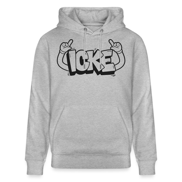 ICKE-Unisex Bio-Hoodie mit Berliner Schnauze - Grau meliert