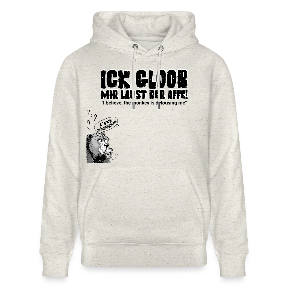 ICK GLOOB, MIR LAUST DER AFFE-Unisex Bio-Hoodie - Beige meliert