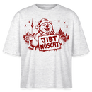 JIBT NÜSCHT-Berlin Weihnachts-Frauen Boxy Bio-T-Shirt - Weiß meliert