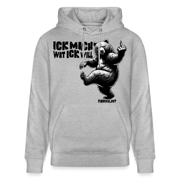 ICK MACH WAT ICK WILL-Unisex Bio-Hoodie IV - Grau meliert