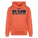 ICK GLOOB, MIR LAUST DER AFFE-Unisex Bio-Hoodie - Hellrot