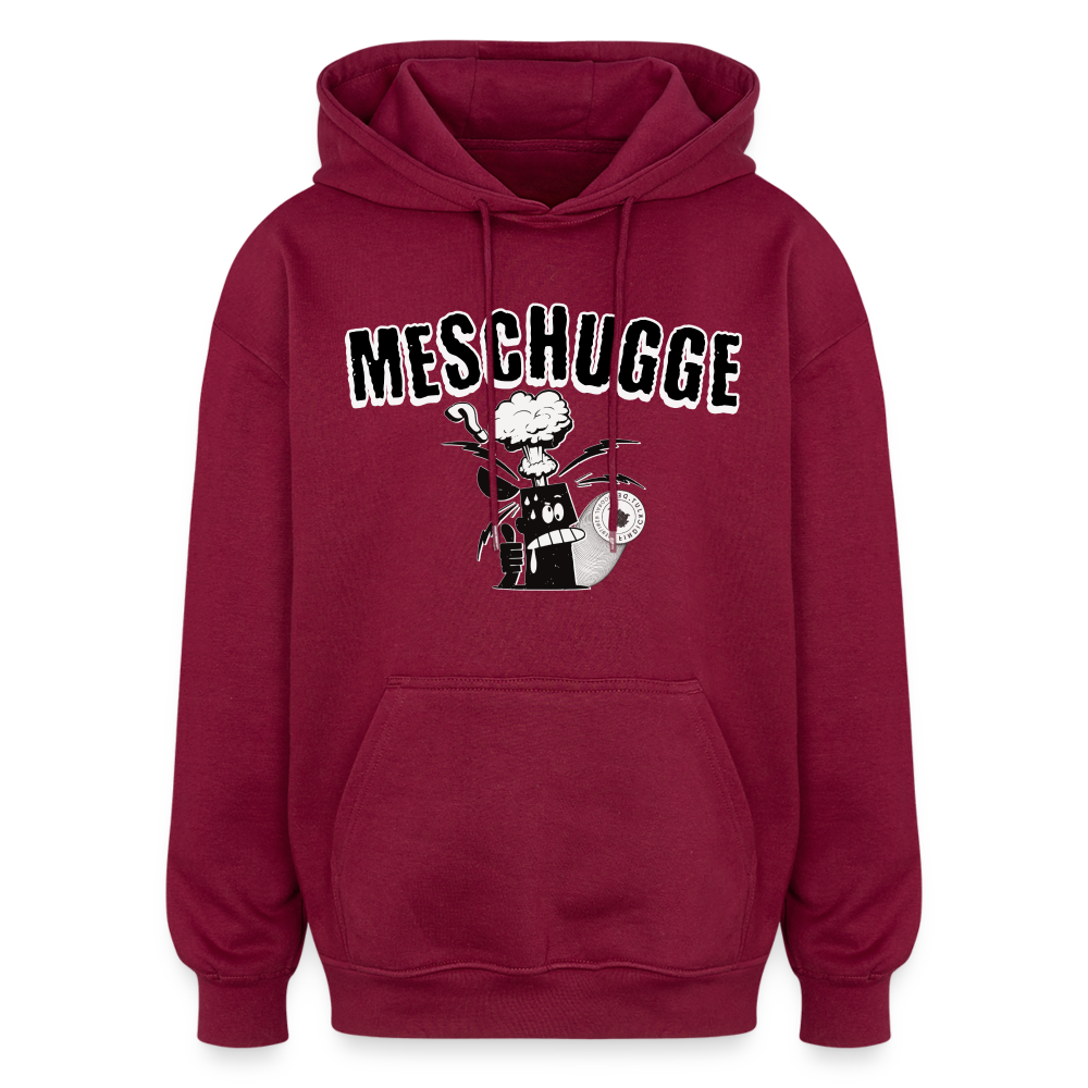 MESCHUGGE - Oversized Unisex Hoodie - Burgunderrot