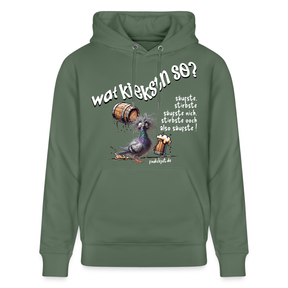 WAT KIEKSTN SO?-Unisex Bio-Hoodie II - Tanngrün