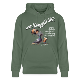 WAT KIEKSTN SO?-Unisex Bio-Hoodie II - Tanngrün