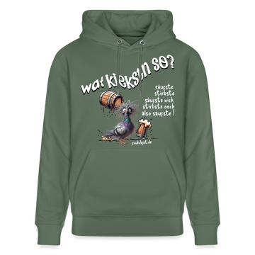 WAT KIEKSTN SO?-Unisex Bio-Hoodie II - Tanngrün