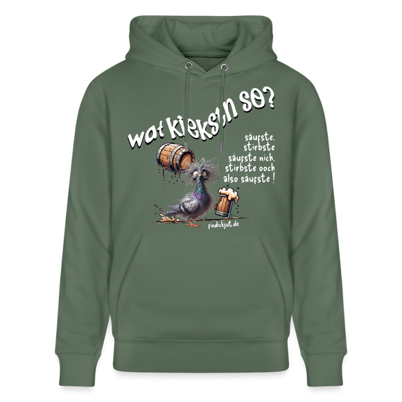 WAT KIEKSTN SO?-Unisex Bio-Hoodie II - Tanngrün
