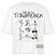Sommer in Berlin-Frauen Boxy Bio-T-Shirt - Weiß-Illustration auf dem weit geschnittenen und leicht verkürztem T-Shirt mit dem Schriftzug „Dit is’n Träumchen“ und „Sommer 2025 findickjut“. Gezeigt werden verschiedene Berliner Sommeraktivitäten wie Eis essen, Yoga, Radfahren, Hund ausführen, Sonnenbaden und Sandburgen bauen – alles im lockeren Comicstil auf liniertes Papier gezeichnet.
