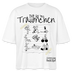 Sommer in Berlin-Frauen Boxy Bio-T-Shirt - Weiß-Illustration auf dem weit geschnittenen und leicht verkürztem T-Shirt mit dem Schriftzug „Dit is’n Träumchen“ und „Sommer 2025 findickjut“. Gezeigt werden verschiedene Berliner Sommeraktivitäten wie Eis essen, Yoga, Radfahren, Hund ausführen, Sonnenbaden und Sandburgen bauen – alles im lockeren Comicstil auf liniertes Papier gezeichnet.