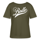 ICK FREU MA WIE BOLLE-Rundhals Frauen Bio-T-Shirt - Khaki