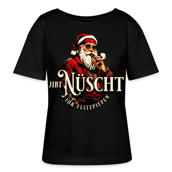 Weihnachten in Berlin-JIBT NÜSCHT IHR FLITZPIEPEN-Relaxed Rundhals Frauen Bio-T-Shirt - Schwarz