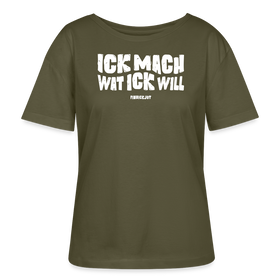 ICK MACH WAT ICK WILL-Rundhals Frauen Bio-T-Shirt - Khaki