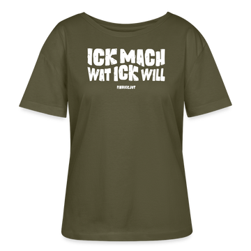 ICK MACH WAT ICK WILL-Rundhals Frauen Bio-T-Shirt - Khaki