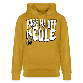 PASS MA UFF KEULE-Unisex Bio-Hoodie II - Ocker