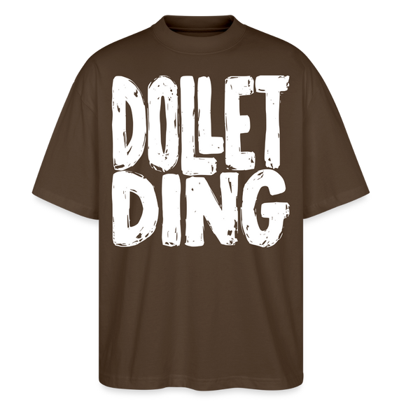 DOLLET DING-Dit Berlin Shirt mit Kodderschnauze-Oversized Unisex Bio - Dunkelbraun