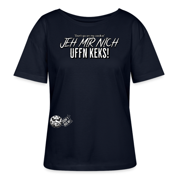 JEH MIR NICH UFFN KEKS-Rundhals Frauen Bio-T-Shirt - Navy