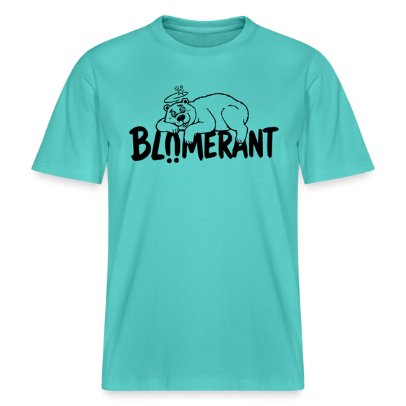 BLÜMERANT-RELAXED FIT Unisex Organic T-Shirt mit Berliner Schnauze - Poolblau