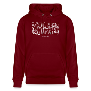 Berliner Spruch-ICK WUNDER MIR-Unisex Bio-Hoodie - Burgunderrot