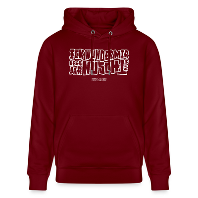 Berliner Spruch-ICK WUNDER MIR-Unisex Bio-Hoodie - Burgunderrot