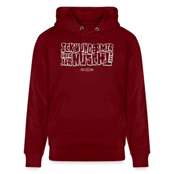 Berliner Spruch-ICK WUNDER MIR-Unisex Bio-Hoodie - Burgunderrot