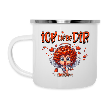 ICK LIEBE DIR-Emaille-Tasse - Weiß