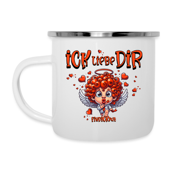 ICK LIEBE DIR-Emaille-Tasse - Weiß
