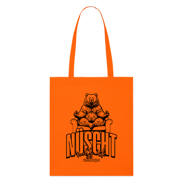 Berlin Beutel mit Spruch-NÜSCHT MUSS ICK-Bio-Stoffbeutel - Tieforange