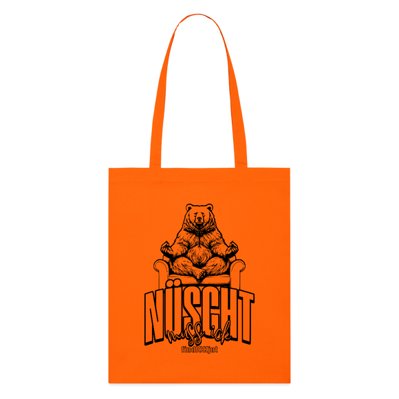 Berlin Beutel mit Spruch-NÜSCHT MUSS ICK-Bio-Stoffbeutel - Tieforange