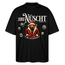 JIBT NÜSCHT-Oversized Unisex Bio T-Shirt-grummliger Bär - Schwarz