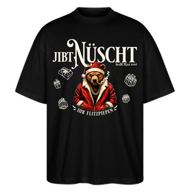 JIBT NÜSCHT-Oversized Unisex Bio T-Shirt-grummliger Bär - Schwarz