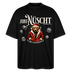 JIBT NÜSCHT-Oversized Unisex Bio T-Shirt-grummliger Bär - Schwarz