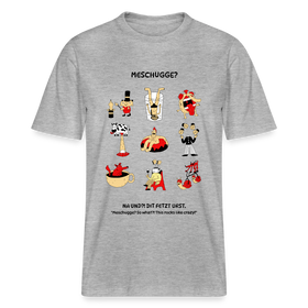 MESCHUGGE?- Relaxed Fit Unisex Bio-T-Shirt - Grau meliert