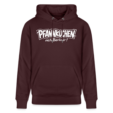 Berliner Spruch-PFANNKUCHEN NICH BERLINER-Unisex Bio-Hoodie - Maroon