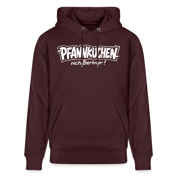 Berliner Spruch-PFANNKUCHEN NICH BERLINER-Unisex Bio-Hoodie - Maroon