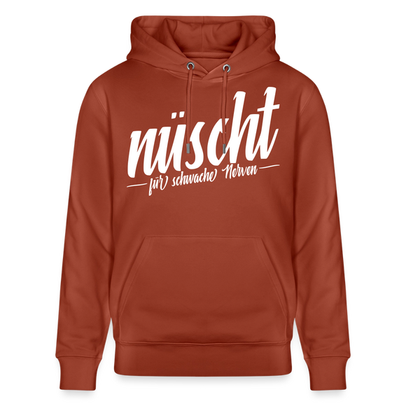 NÜSCHT FÜR SCHWACHE NERVEN-Unisex Bio-Hoodie mit Berliner Schnauze - Terrakotta