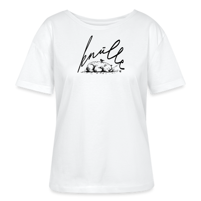 KNÜLLE-Rundhals Frauen Bio-T-Shirt - Weiß