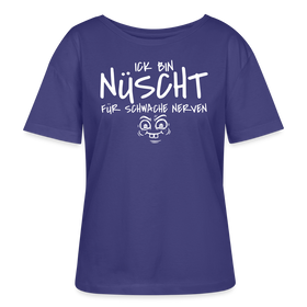 Berliner Spruch-ICK BIN NÜSCHT FÜR SCHWACHE NERVEN-Rundhals Frauen Bio-T-Shirt - Dämmerung