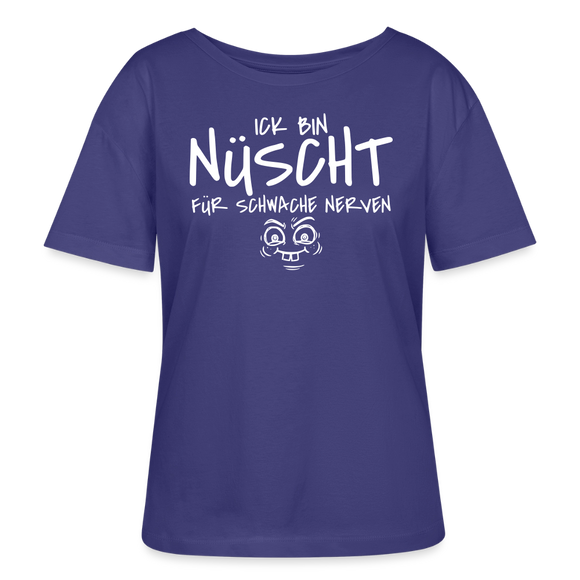Berliner Spruch-ICK BIN NÜSCHT FÜR SCHWACHE NERVEN-Rundhals Frauen Bio-T-Shirt - Dämmerung