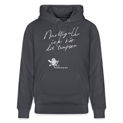 NACHTIGALL ICK HÖR DIR TRAPSEN-Unisex Bio-Hoodie - Indigoblau
