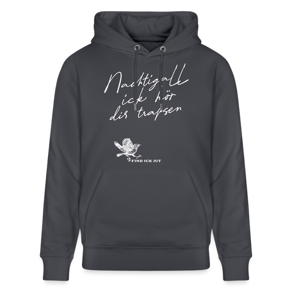 NACHTIGALL ICK HÖR DIR TRAPSEN-Unisex Bio-Hoodie - Indigoblau