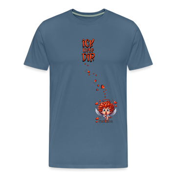 ICK LIEBE DIR-Männer Premium T-Shirt - Blaugrau