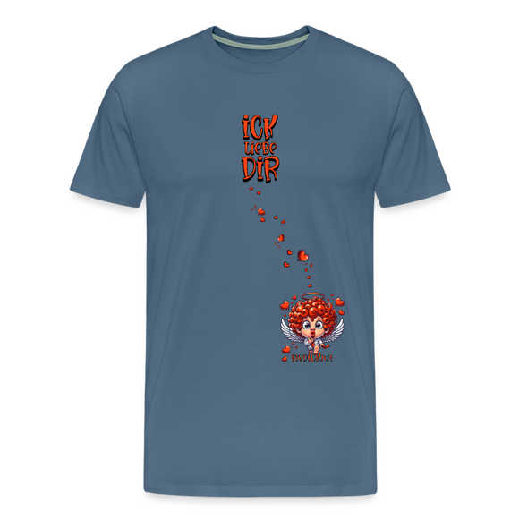 ICK LIEBE DIR-Männer Premium T-Shirt - Blaugrau