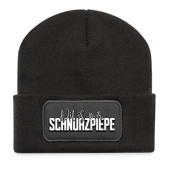Berliner Spruch-DIT IS MIR SCHNURZPIEPE-Beanie - Dunkelgrau