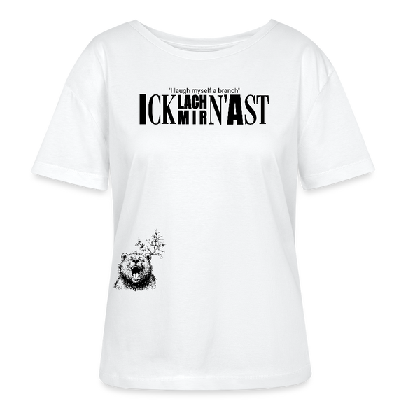 ICK LACH MIR N AST-Rundhals Frauen Bio-T-Shirt - Weiß