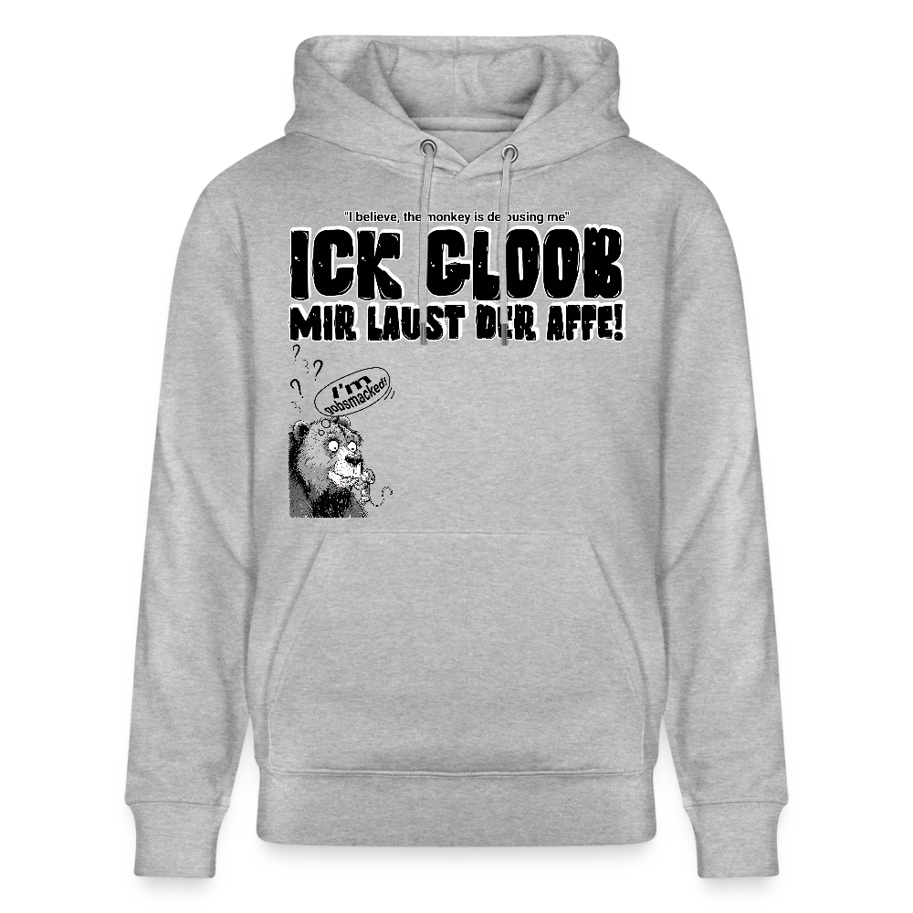 ICK GLOOB, MIR LAUST DER AFFE-Unisex Bio-Hoodie - Grau meliert
