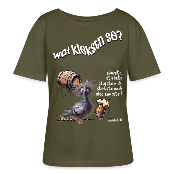 WAT KIEKSTN SO?-Rundhals Frauen Bio-T-Shirt - Khaki